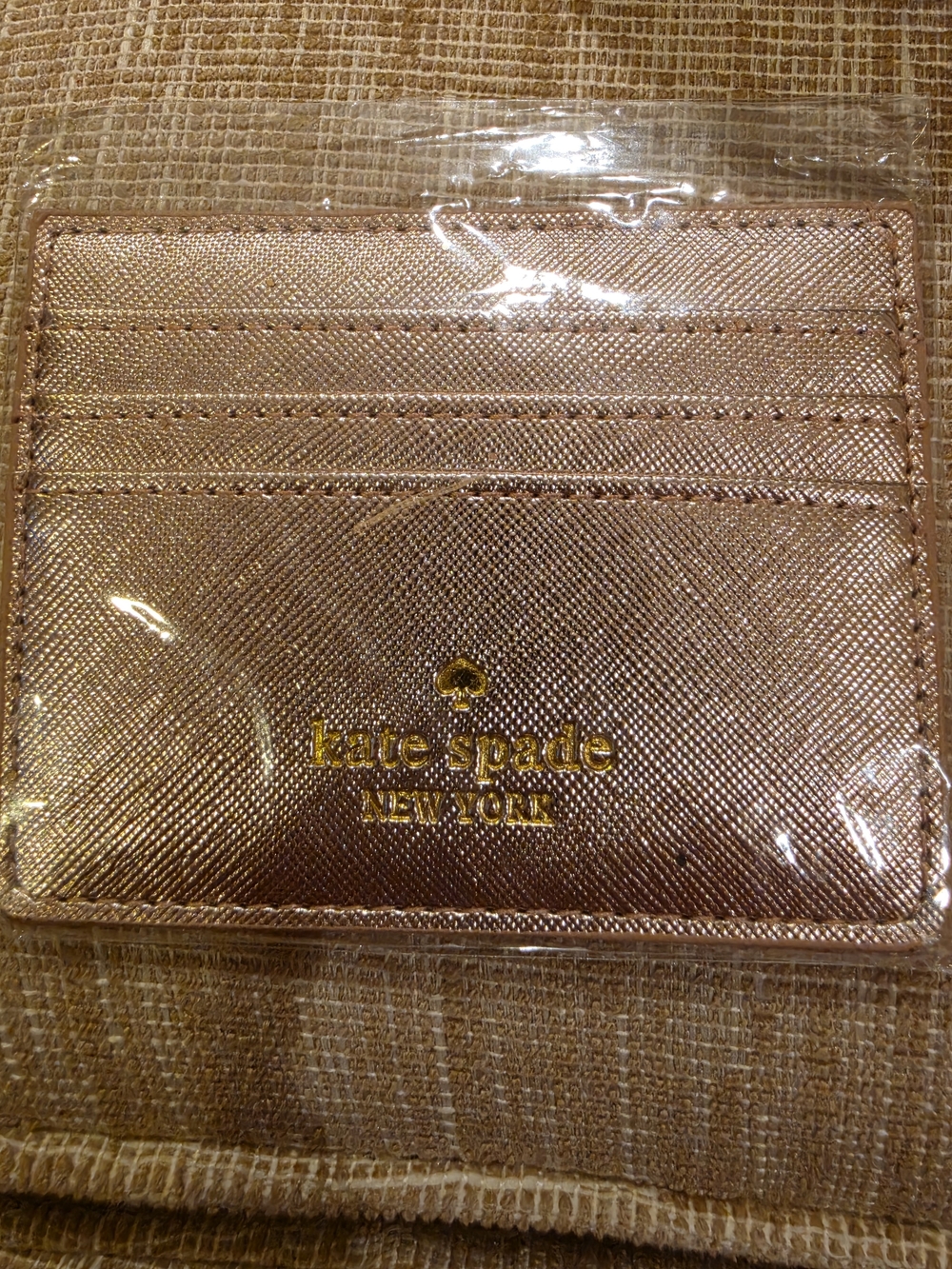 kate spade Rose Gold Metallic Card Holder